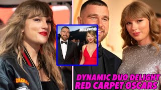 Travis Kelce & Taylor Swift Steal the Spotlight with Red Carpet Pose at 2025 Oscars in Los Angeles