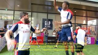 Team USA practices passing - Hong Kong Sevens 2018 Mini Rugby Clinic - Meniscus Magazine