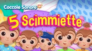 Cinque scimmiette - Italian Songs for children - Coccole Sonore