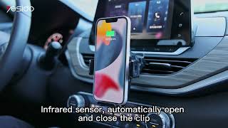 Yesido C189 15W 2 in 1 Invisible Clip Wireless Charging Car Holder