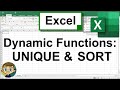 Two Excel Dynamic Array Functions: UNIQUE and SORT