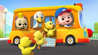 Wheels on the Bus (Animal Version) | Farm Animals Song | LiaChaCha Nursery Rhyme