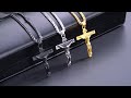 inri crucifix jesus piece necklace 18k real gold plated religious cross necklace for men and women