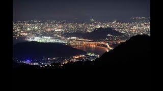 駐車場から広島の絶景夜景　絵下山山頂駐車場・広島市