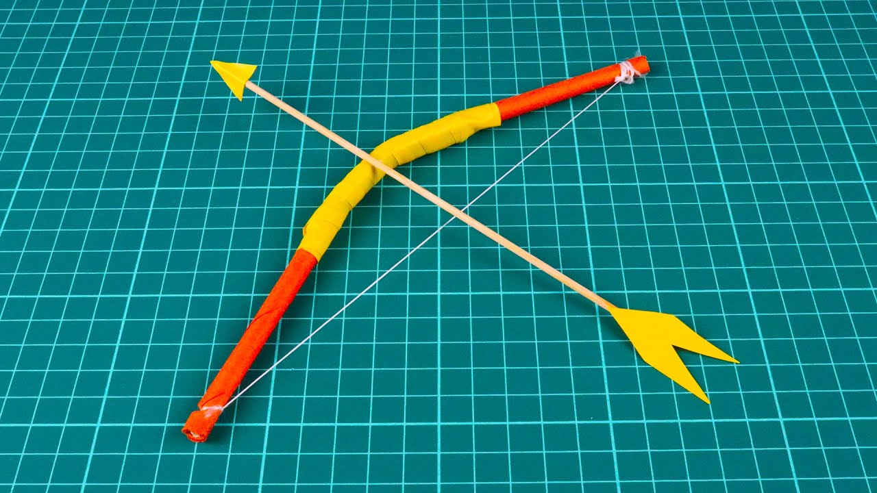 How To Make A Mini Paper Bow And Arrow Very Simple Youtube