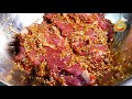 eng sub คอหมูย่างพริกป่น l pork shoulder roasted rice spicy mix l ไม่ง้อน้ำจิ้มแจ่ว