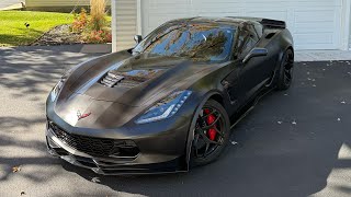 INSANE C7 Z06 Turns Into BATMOBILE with SATIN BLACK WRAP! 🔥🦇