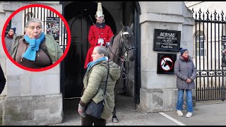 Tourist's Priceless Expression When Guard Enforces the 'White Line' Rule TWICE.