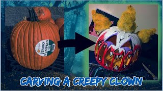 Carving A Creepy Clown | Pumpkin Transformation 🎃🍬
