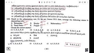 TSPSC Group 2 Paper 3 Economy Development key Part 1