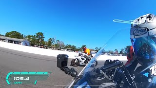 Ninja 400 vs SV650s - Race 6 SOT3 AHRMA Saturday