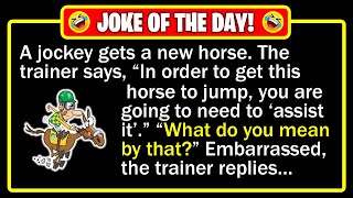 🤣 BEST JOKE OF THE DAY! - The trainer tells the jockey, "Um, to get this horse to... | Funny Jokes