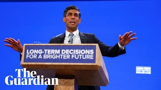 Rishi Sunak closes annual conservative party conference with HS2 announcement – watch live