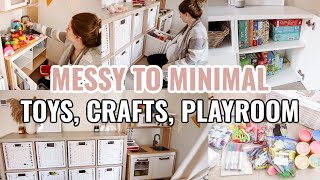 MESSY TO MINIMAL | KIDS TOYS, PLAYROOM, ARTS Minimalist Extreme Clean and Declutter with Me 2023 UK