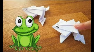 Kağıttan kurbağa yapımı kolay anlatımlı resimli video - Origami