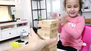 Jenga Oyunu Oynadık Jenga Denge Oyunu Nil ve Annesi Oyunu Kim Kazandı