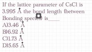 CsCl Structure (Problem discussion)