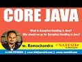 What is Exception Handling in Java? Why should we go for  Exception Handling in Java? | Core Java