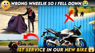 😱1st Service in our new bike🔥2025 R15 M | Wrong Wheelie Fail😭NEXT RIDE ?💔| NRF