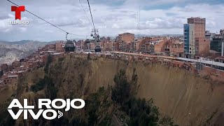 Muestran casas construidas al bordo de un precipicio en montaña de Bolivia