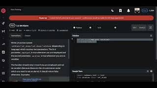 Codewars | L1: Set Alarm | Python 8 kyu