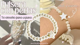 Tutorial🌸✨Pulsera con perlas paso a paso (2025) y 3 Tips para que no se rompa fácilmente 👀