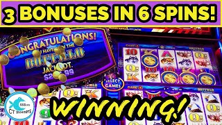 OMG! I GOT 3 BONUSES IN 6 SPINS! BUFFALO JACKPOT! SUPER FREE GAMES! I LOVE WONDER 4 JACKPOTS!