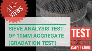 Sieve analysis test of 10mm Aggregate / Gradation of coarse aggregate