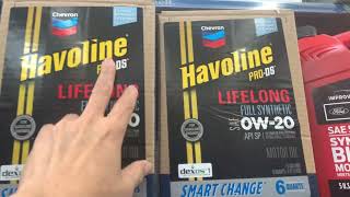 Walmart 0W-20 Full Synthetic Engine Oil Brands and Costs