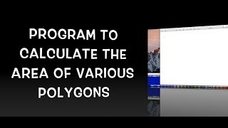 Function Overloading. C++ {program to calculate area of polygons}