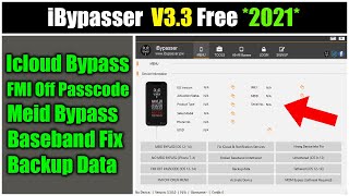 ibypasser V3.3 Cr@ck Free Download 2021 | Bypass Icloud, FMI Off, Meid Bypass, Broken Baseband Fix