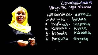 Gred 5 Kiswahili Mwalimu Rehema - Vinyume vya Vitenzi