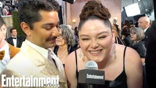 Golden Globes 2023 Red Carpet Interview w/ Mark Indelicato and Megan Stalter | Entertainment Weekly