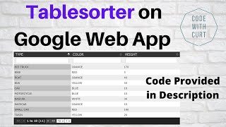 Tablesorter on Google Web App