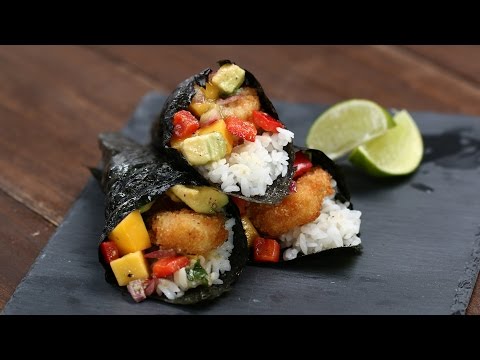 Baked Shrimp and Mango Salsa Hand Rolls Recipe by Tasty