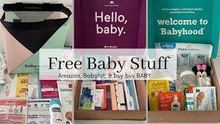 How to get free baby stuff 2023| Unboxing free baby registry samples| Amazon, Babylist, buy buy BABY