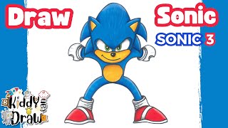 How to Draw Sonic the Hedgehog from Sonic 3 - Step-by-Step Tutorial!