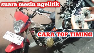 penyebab satria F150 suara mesin ngelitik/kasar ll cara top timing satria f