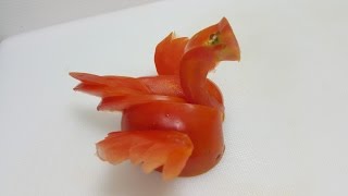 Very Impressive Tomato Swan Art Carving Garnish