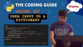 User Input To A Dictionary In Python | Run-time Entry | Python Tutorials For Beginners