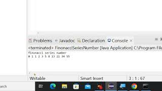 fibonacci series number without recursion of java program
