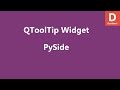 PySide Tooltip Widget QToolTip