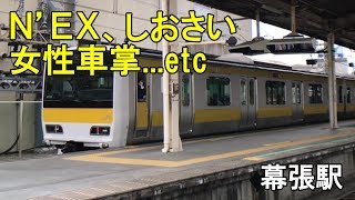 総武緩行線・総武快速線　幕張駅にて撮影　女性車掌あり、N'EX＆房総特急あり