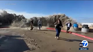 Rogue wave sends people fleeing along Ventura shoreline; 8 injured