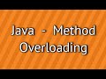 Java Method Overloading