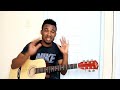 guitar tutorial aprann jwe bèl groove konpa akonpayman nan mi minè. mim dom lam rem