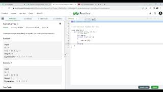 GFG - Sum of Array using java