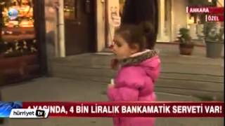 Bankamatik tuşlarına basarak oynayan küçük kız 4 bin tl para çekti