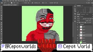 Drawing and Animating Pixel Art of Cepot #11 (part 1)