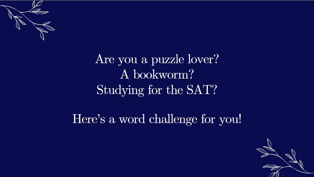 Word Challenge 1 Youtube